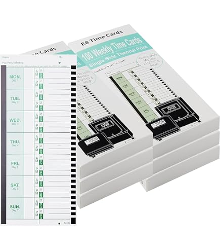 Amazon.com : 600 E8 Weekly Thermal Time Cards for Employees